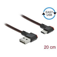 DeLock DeLock EASY-USB 2.0 Cable Type-A male to USB Type-C male angled left / right 0,2m Black