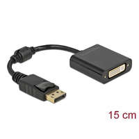DeLock DeLock DisplayPort 1.1 male to DVI-I (Dual Link) (24+5) female Passive Adapter 0,15m Black