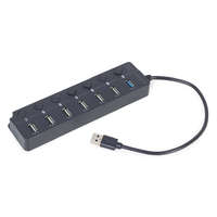 Gembird Gembird UHB-U3P1U2P6P-01 7-portos 1xUSB3.1 + 6xUSB2.0 HUB Black