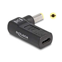 DeLock DeLock Adapter for Laptop Charging Cable USB Type-C™ female to 5.5 x 2.5 mm male 90° angled Black