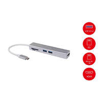  EQuip USB-C 5 in 1 Multifunctional Adapter HDMI USB 3.2 Gen 1 TF/Micro SD Grey