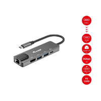  EQuip USB-C 5 in1 Multifunction Adapter, HDMI , Gigabit LAN, USB 3.2 GEN1, 100W USB PD