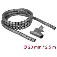  DeLock Spiral Hose with Pull-in Tool 2.5 m x 20 mm grey