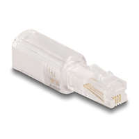  DeLock Telephone Cable Anti-Twist Adapter RJ10 plug to RJ10 jack Transparent/White