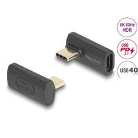  DeLock USB Adapter 40 Gbps USB Type-C PD 3.1 240 W male to female rotated angled left / right 8K 60Hz Black