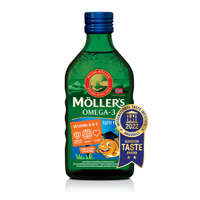  Möllers omega-3 halolaj étrend-kiegészítő a, d és e-vitaminnal, tutti-frutti ízesítéssel 250 ml