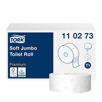  Toalettpapír 2 rétegű közületi átmérő: 26 cm 1800 lap/360 m/tekercs 6 tekercs/karton Soft Jumbo T1 Tork_110273 hófehér