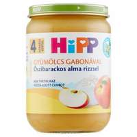  HiPP Gyümölcs Gabonával BIO őszibarackos alma rizzsel bébidesszert 4 hónapos kortól 190 g
