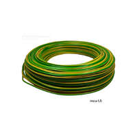  MCU 1,5 mm2 vezeték zöld-sárga tömör réz kábel H07V-U 100m/tekercs