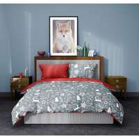 Ábránd Christmas/Karácsonyi ágyneműhuzat, Szürke-Bordó, 140x200 + 70x90 cm (019)