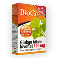 JuvaPharma Kft BioCo Ginkgo Biloba kivonat 120 mg étrend-kiegészítő tabletta 90x