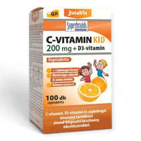 Juvapharma JutaVit C-vitamin Kid 200 mg + D3-vitamin narancs ízű rágótabletta 100x