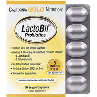 California Gold Nutrition LactoBif Probiotics, probiotikum, 5 Billion CFU, 60 db, California Gold Nutrition