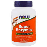 Now Super Enzymes, Emésztés elősegítő enzimek, 90 db, Now Foods