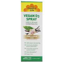 Country Life Vegán D3 Vitamin Spray, vanília, 2,000 NE. 24 ml, Country Life (lejárat: 2024.05., készlet erejéig)