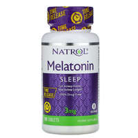 Natrol Melatonin, 3 mg lassú fölszívódású 100 db, Natrol