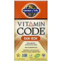 Garden of Life Vas, Vitamin Code, RAW Iron, 30 db, Garden of Life