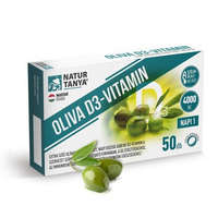  Natur Tanya® OLIVA D3-vitamin - 4000 NE Quali®-D aktív D3-vitamin természetes extra szűz olívaolajban oldva. 50 db