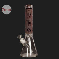  Limited Edition Mixed Old Egyptian Hieroglyphics Beakers üveg bong - H: 36cm - Ø: 50mm - SG:18.8mm - 7mm thickne