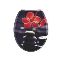 STYRON MDF WC ülőke, színes,fekete kavics, orchidea - mintás STY-550-121