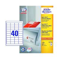 Avery Zweckform 48,5*25,4 mm-es Avery Zweckform A4 íves etikett címke, fehér színű (200 ív/doboz)