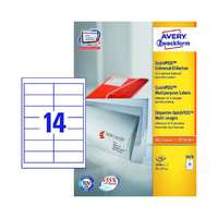 Avery Zweckform 97*37 mm-es Avery Zweckform A4 íves etikett címke, fehér színű (100 ív/doboz)