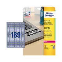 Avery Zweckform 25,4*10 mm-es Avery Zweckform A4 íves etikett címke, ezüst színű (20 ív/doboz)