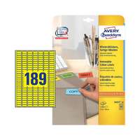Avery Zweckform 25,4*10 mm-es Avery Zweckform A4 íves etikett címke, sárga színű (20 ív/doboz)