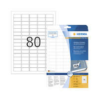 Herma 35,6*16,9 mm-es Herma A4 íves etikett címke, fehér színű (25 ív/doboz)