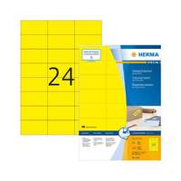 Herma 70*37 mm-es Herma A4 íves etikett címke, sárga színű (100 ív/doboz)