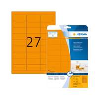 Herma 63,5*29,6 mm-es Herma A4 íves etikett címke, neonnarancs színű (20 ív/doboz)