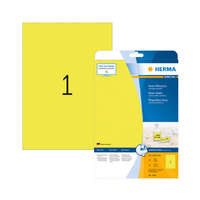 Herma 210*297 mm-es Herma A4 íves etikett címke, neon sárga színű (20 ív/doboz)