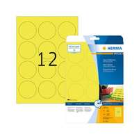 Herma 60 mm-es Herma A4 íves etikett címke, neon sárga színű (20 ív/doboz)