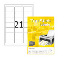 TopStick 63,5*38,1 mm TopStick A4 íves etikett címke, fehér színű (100 ív/doboz)
