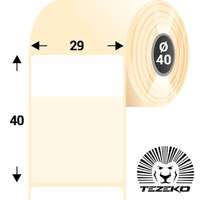 Tezeko Kábeljelölő, 29 * 40 mm-es 1 pályás műanyag etikett címke, Világos színű kábelekhez (1250 címke/tekercs)