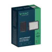V-TAC V-TAC 12000mAh napelemes LED reflektor 15W természetes fehér, 1200 Lumen, fekete házzal - SKU 7826