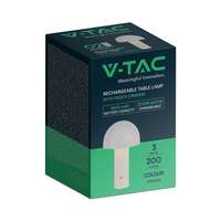 V-TAC V-TAC 3W fehér asztali akkus lámpa, érintéssel vezérelhető akkumulátoros LED lámpa - SKU 7899