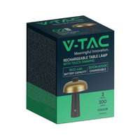 V-TAC V-TAC 3W fekete és arany, érintéssel vezérelhető akkumulátoros LED lámpa, CCT - SKU 7946