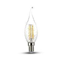 V-TAC V-TAC 4W E14 hideg fehér filament LED csavart gyertyaláng égő - SKU 4432