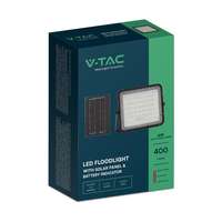 V-TAC V-TAC 5000mAh napelemes LED reflektor 6W természetes fehér, 400 Lumen, fekete házzal - SKU 7822