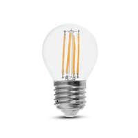V-TAC V-TAC 6W E27 természetes fehér filament G45 LED égő, 100 Lm/W - SKU 2843