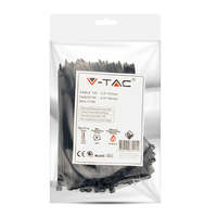 V-TAC V-TAC fekete, műanyag gyorskötöző 2.5x100mm, 100db/csomag - SKU 11160