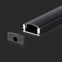 V-TAC V-TAC fekete színű falon kívüli alumínium LED szalag profil fedlappal 2m - SKU 2873