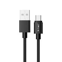 V-TAC V-TAC fekete, USB - Micro USB 1m hálózati kábel - SKU 8488