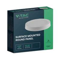 V-TAC V-TAC felületre szerelhető, műanyag házas, kerek LED panel 18W, hideg fehér - SKU 7878