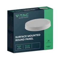 V-TAC V-TAC felületre szerelhető, műanyag házas, kerek LED panel 24W, hideg fehér - SKU 7881
