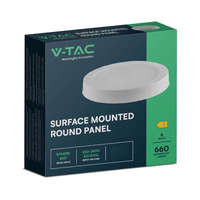 V-TAC V-TAC felületre szerelhető, műanyag házas, kerek LED panel 6W, hideg fehér - SKU 7872