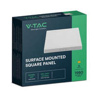 V-TAC V-TAC felületre szerelhető, műanyag házas, szögletes LED panel 18W, természetes fehér - SKU 10499