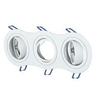 V-TAC V-TAC GU10 LED 3 foglalatos spotlámpa keret, fehér billenthető lámpatest - SKU 3603
