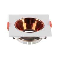 V-TAC V-TAC GU10 LED műanyag spotlámpa keret, fehér& rózsaarany billenthető szögletes lámpatest - SKU 6655